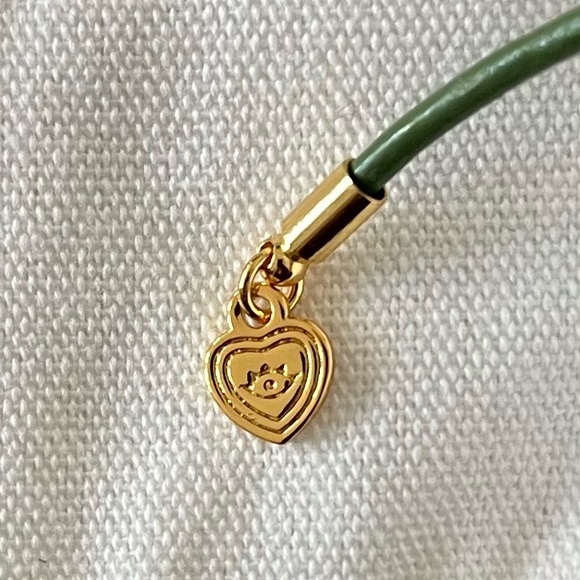 HART Baroque Pearl Palm Green Leather Cord Choker NWOT and a Jewelry Bag - Picture 8 of 9